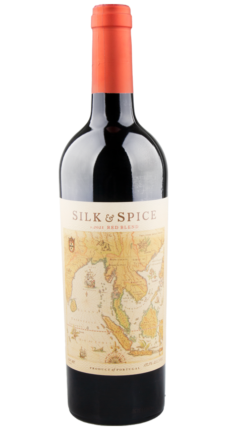 A bottle of Silk & Spice Red Blend 2021 Portugal wine