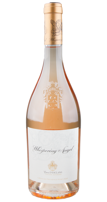 A bottle of Whispering Angel Provence Rose 2022 wine