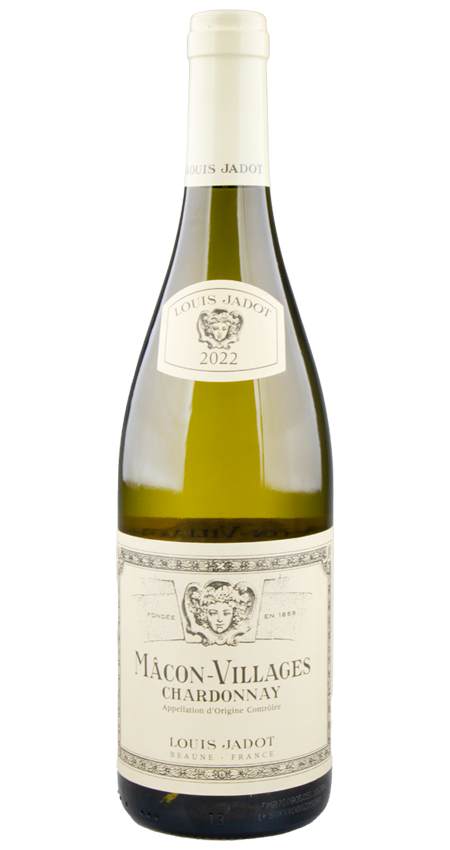 A bottle of Louis Jadot Macon Villages Chardonnay 2022 wine