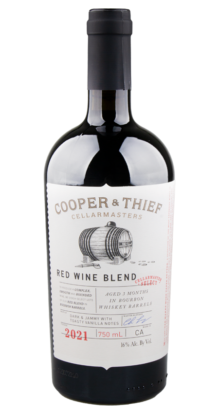 A bottle of Cooper & Thief Cellarmasters Red Blend California 2021 wine