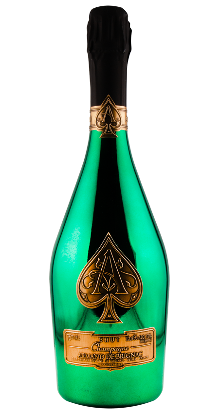 Eagles Green Champagne Bottle with a spade on it 