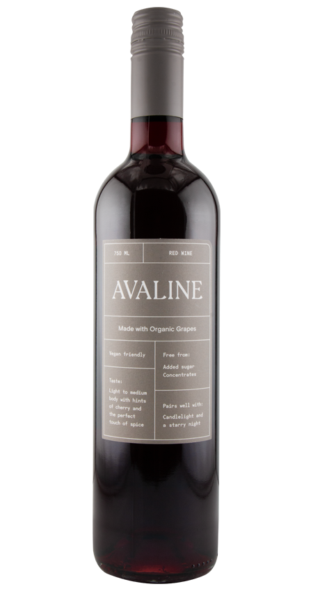 Avaline red wine bottle on a white background