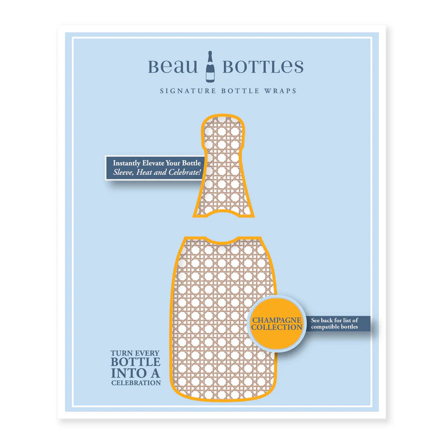 Beau Bottles Brown and White Cane Wrap – Made for Veuve & More