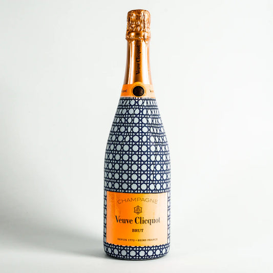 Beau Bottles Navy and White Cane Wrap – Made for Veuve & More