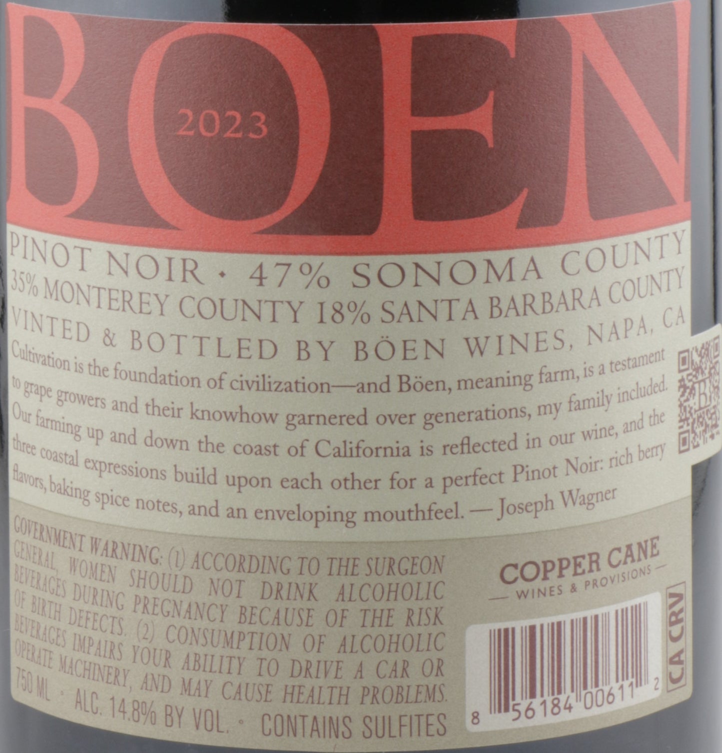 Böen Tri-Appellation Pinot Noir 2023 – 93-Point California Pinot from Joe Wagner