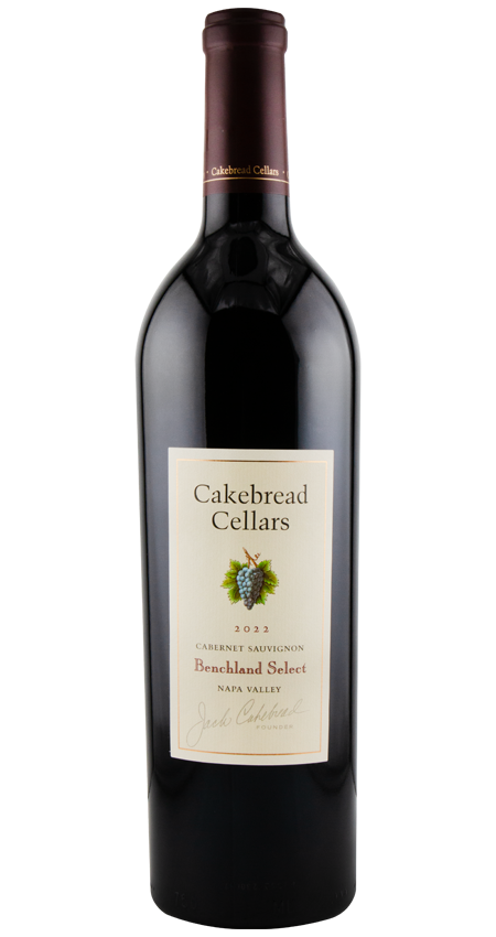 Cakebread Cellars wine bottle on a white background