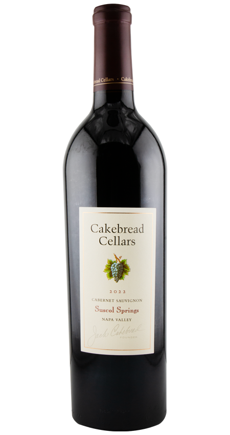 Cakebread Cellars wine bottle on a white background