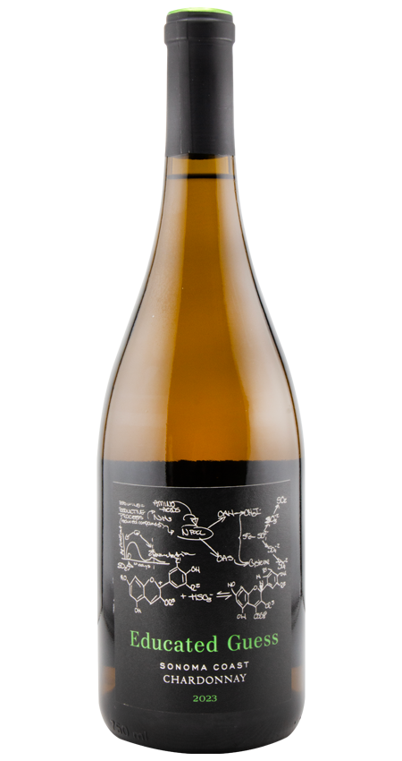 Chardonnay bottle from Educated Guess winery in Napa Valley showcasing premium white wine quality