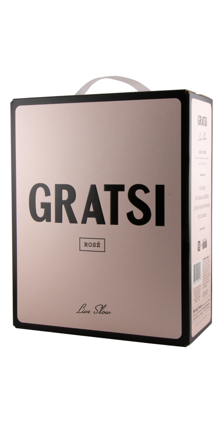 GRATSI pink wine box on a white background