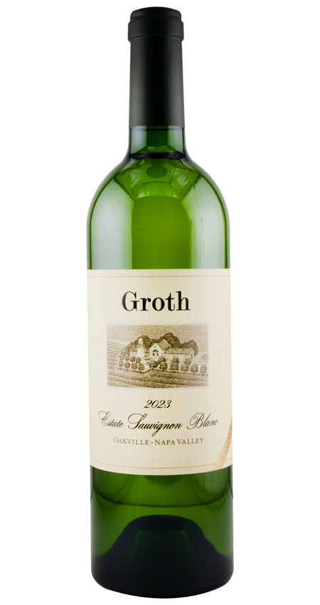 Groth white wine bottle with a green bottle