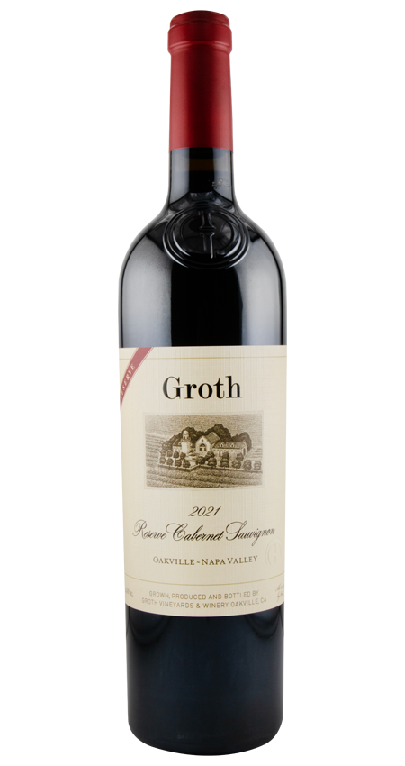 Groth Cabernet Sauvignon wine bottle on a white background