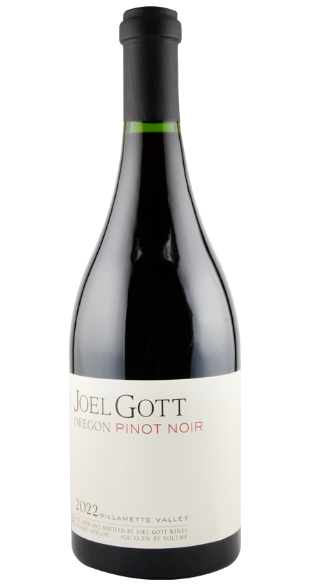 Joel Gott Pinot Noir wine bottle on a white background