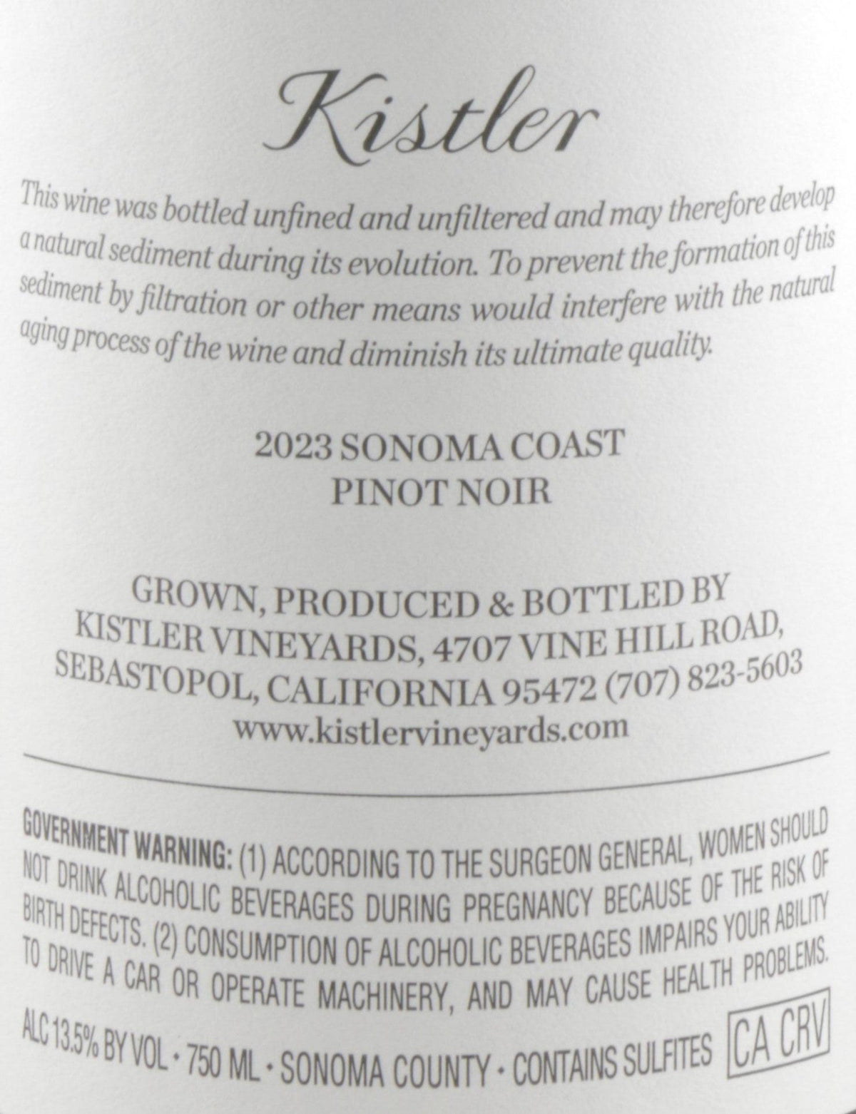 Discover Kistler Pinot Noir from Sonoma Coast