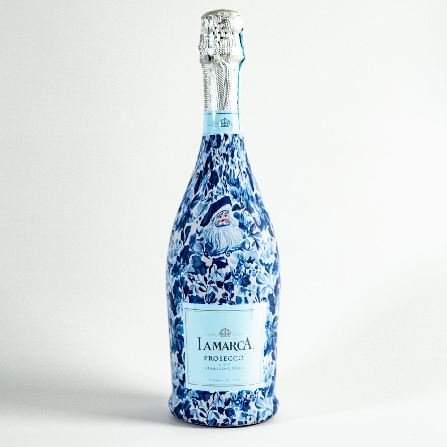 Beau Bottles Blue & White Santa Wrap - Made for La Marca & More