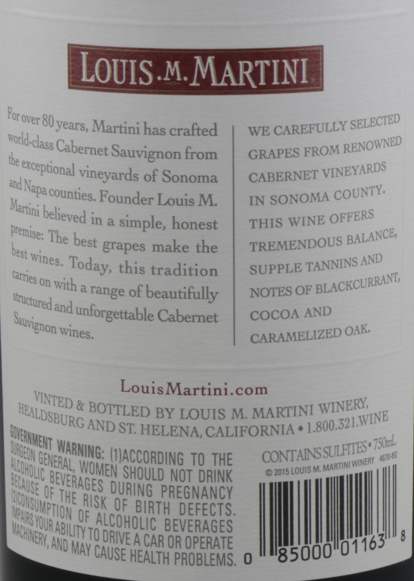 Louis Martini Sonoma Cabernet Sauvignon 2021