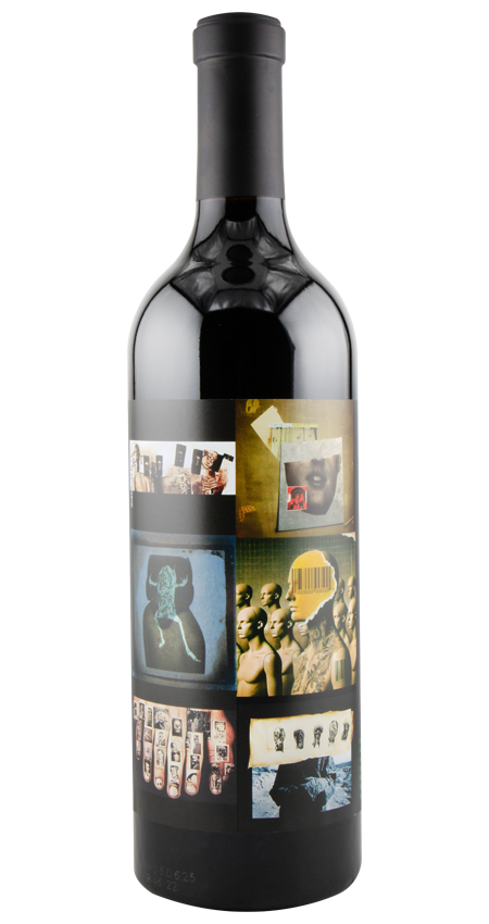 Orin Swift bottle with a art collage 