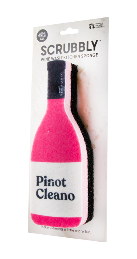 Scrubbly Pinot Cleano kitchen sponge packaging on a white background