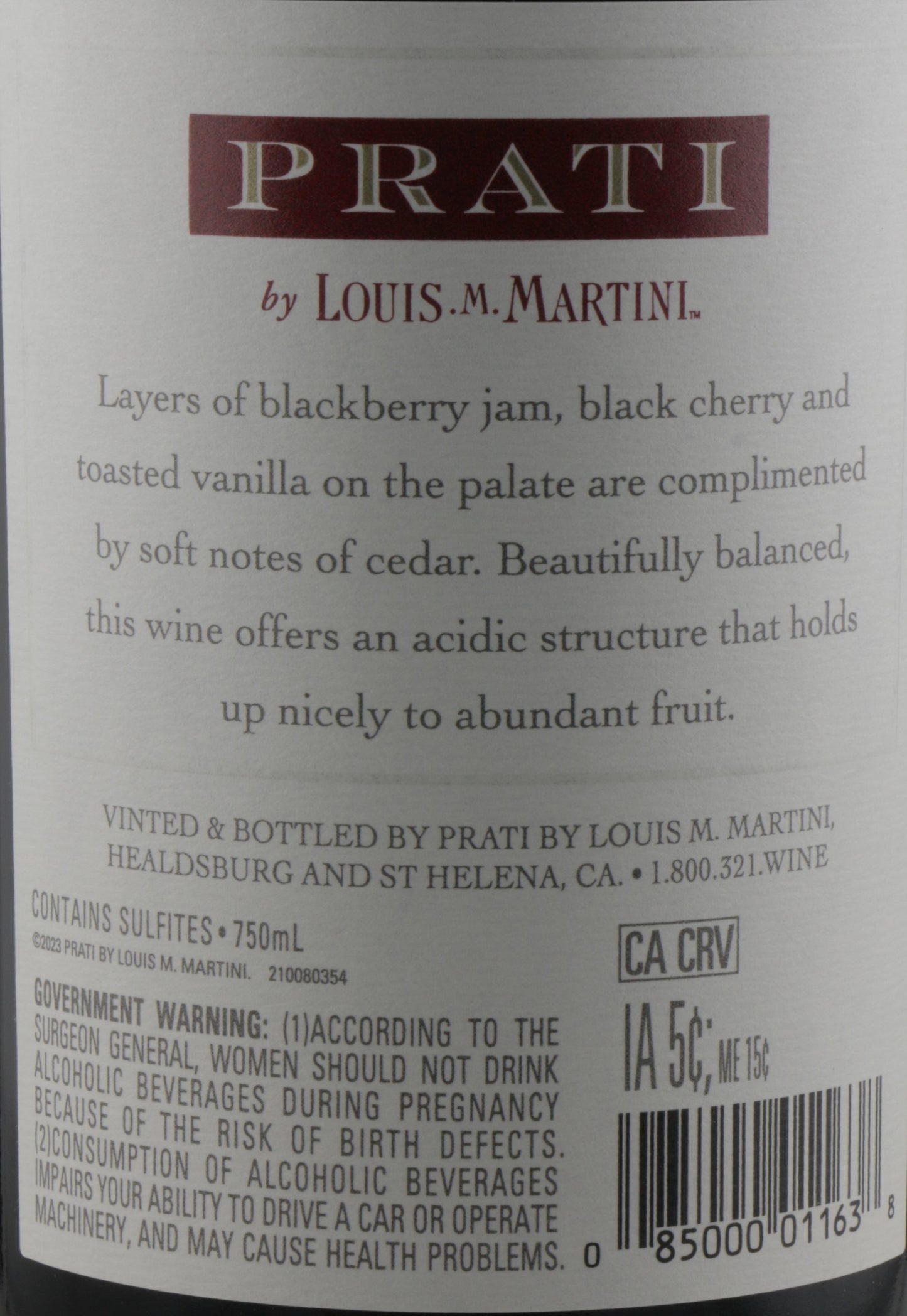 Prati by Louis M. Martini Sonoma County Cabernet Sauvignon 2022