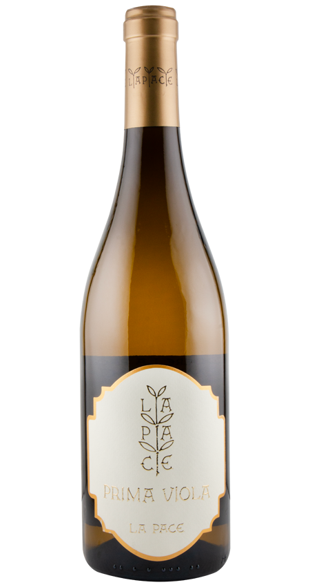 Wine bottle with a label on a white background