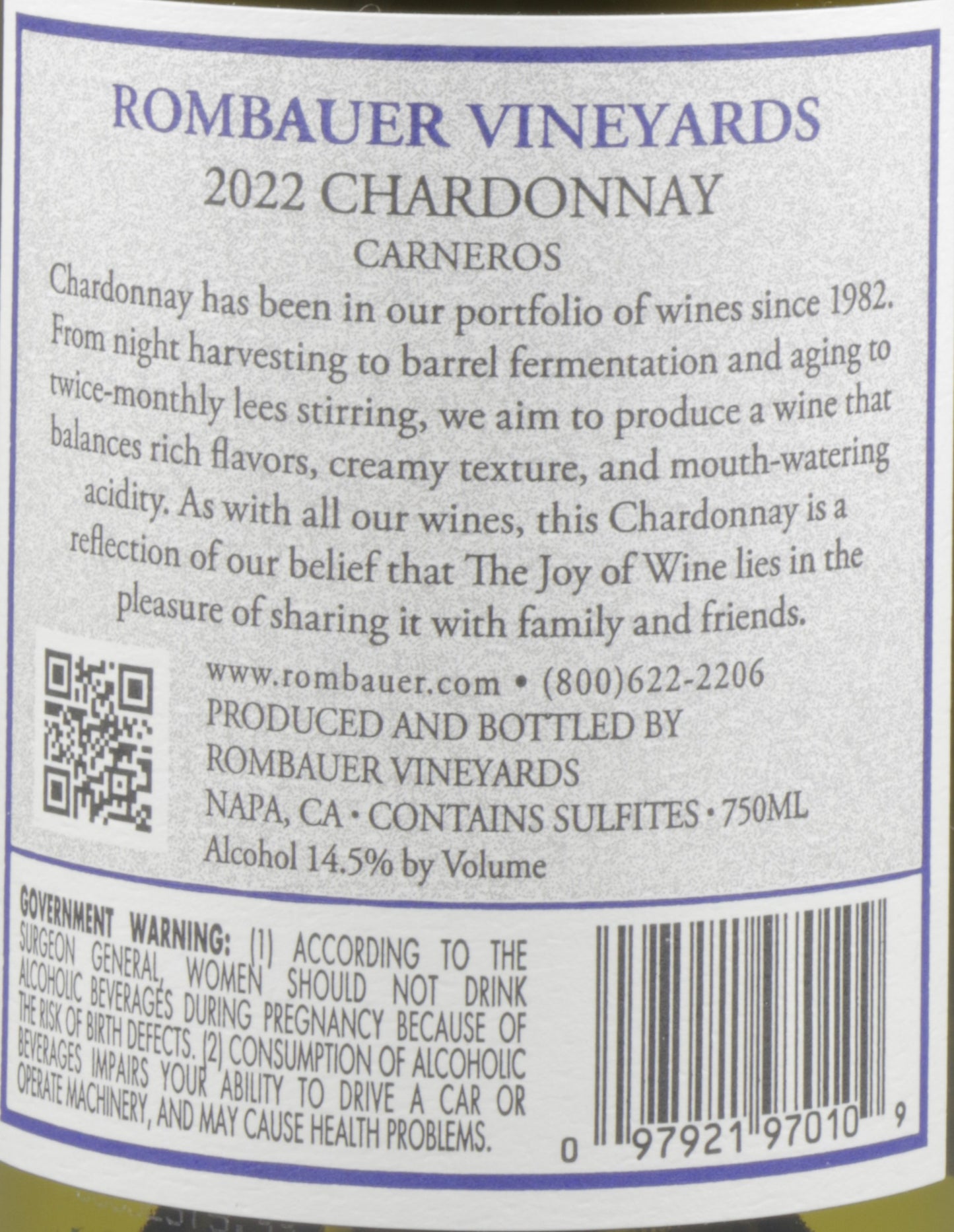 Rombauer Chardonnay 2023 | Carneros White Wine