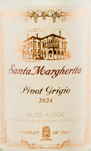Santa Margherita Pinot Grigio 2024 wine label with architectural illustration