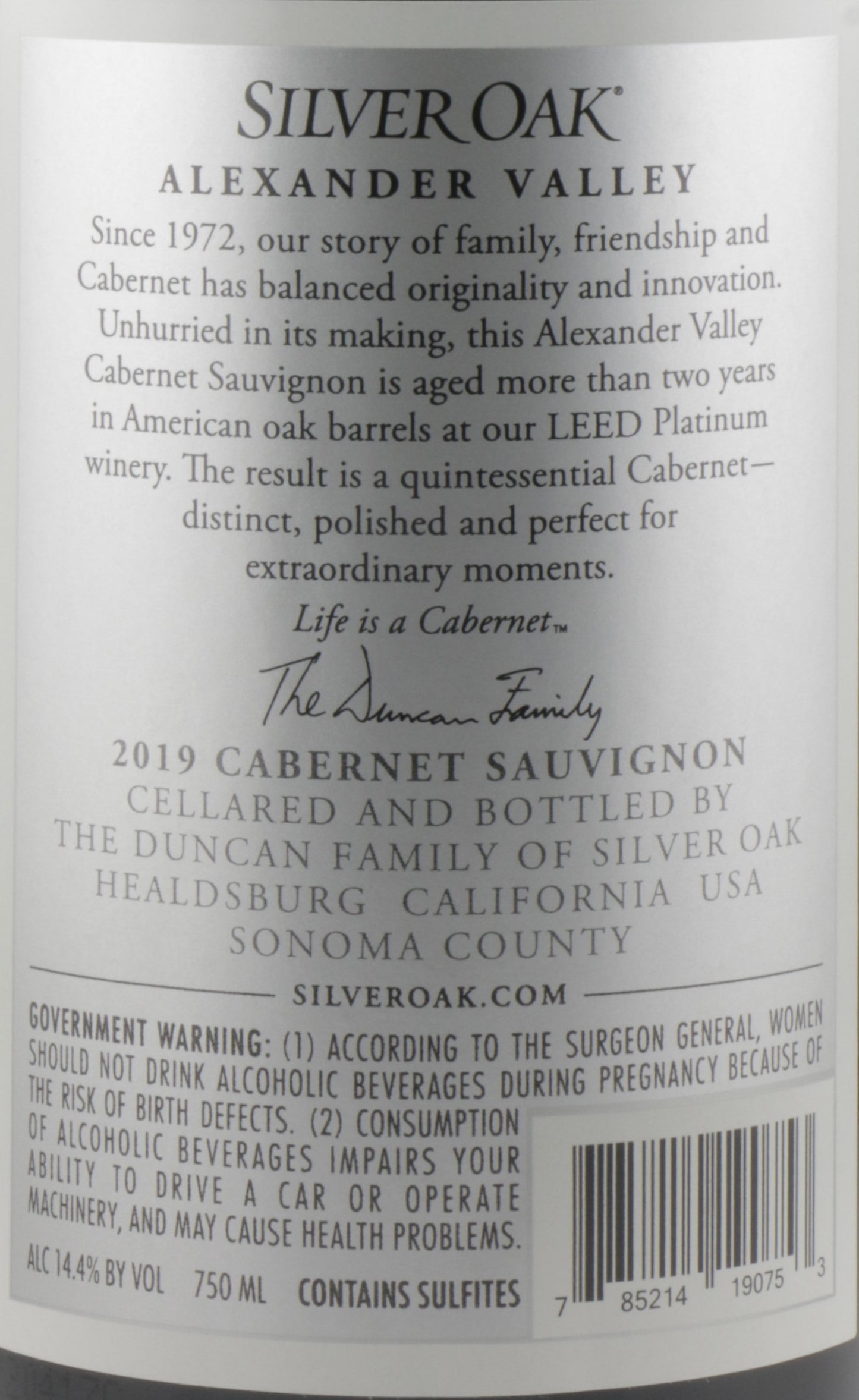 Silver Oak Alexander Valley Cabernet Sauvignon 2019