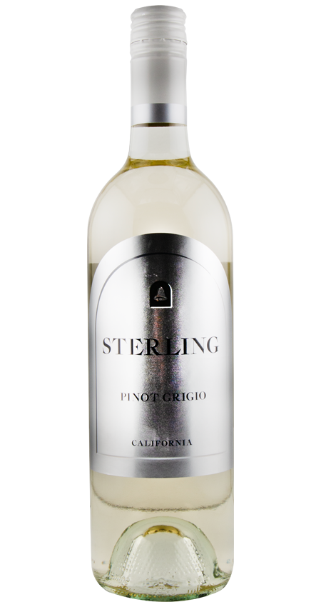 Bottle of Sterling Pinot Grigio on a white background