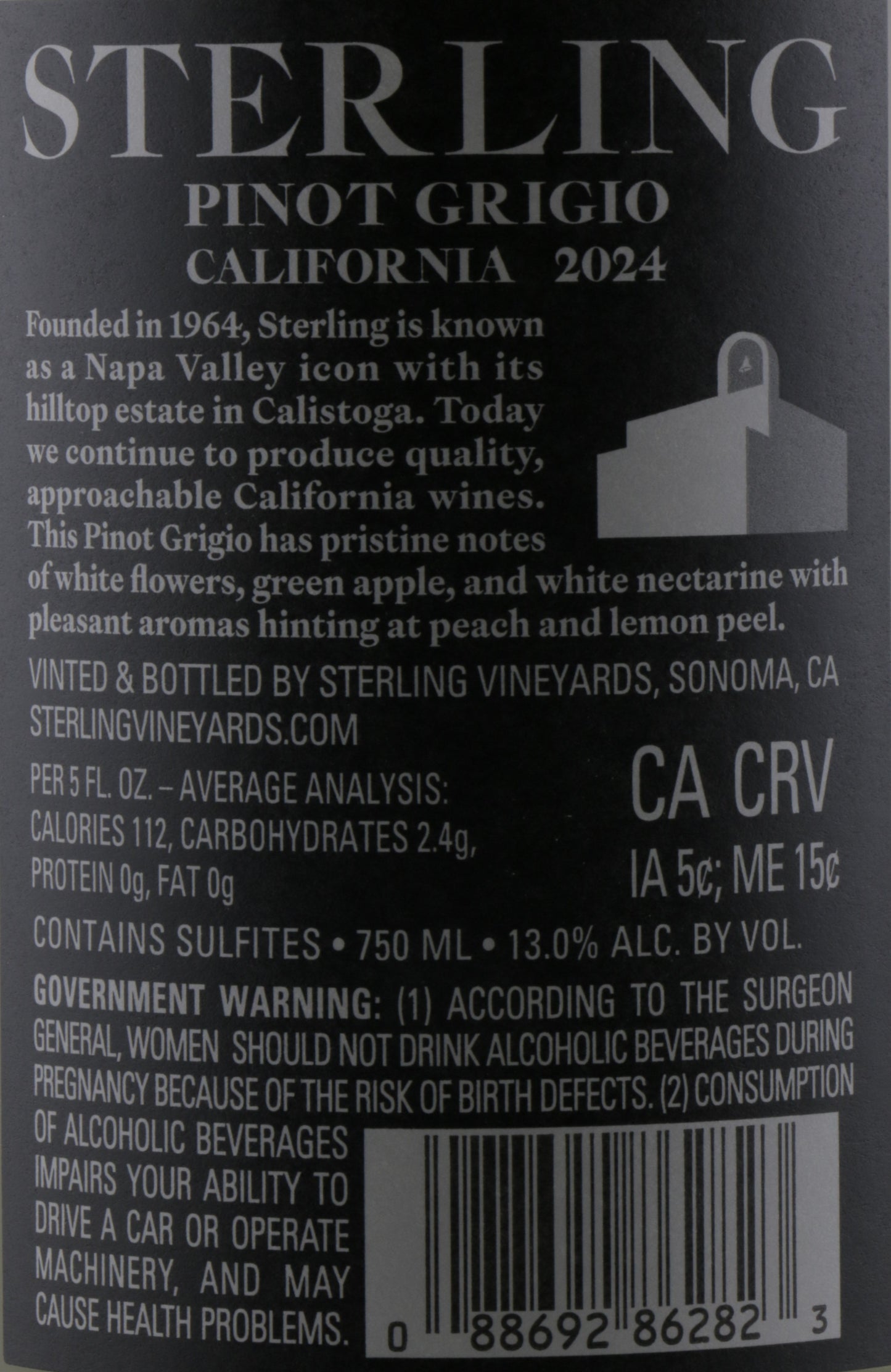 Sterling Pinot Grigio 2024 | California White Wine