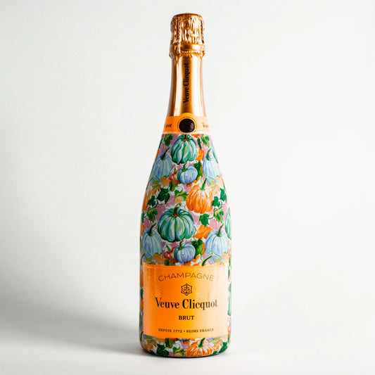 Beau Bottles Orange and Blue Pumpkins Wrap - Made for Veuve & More